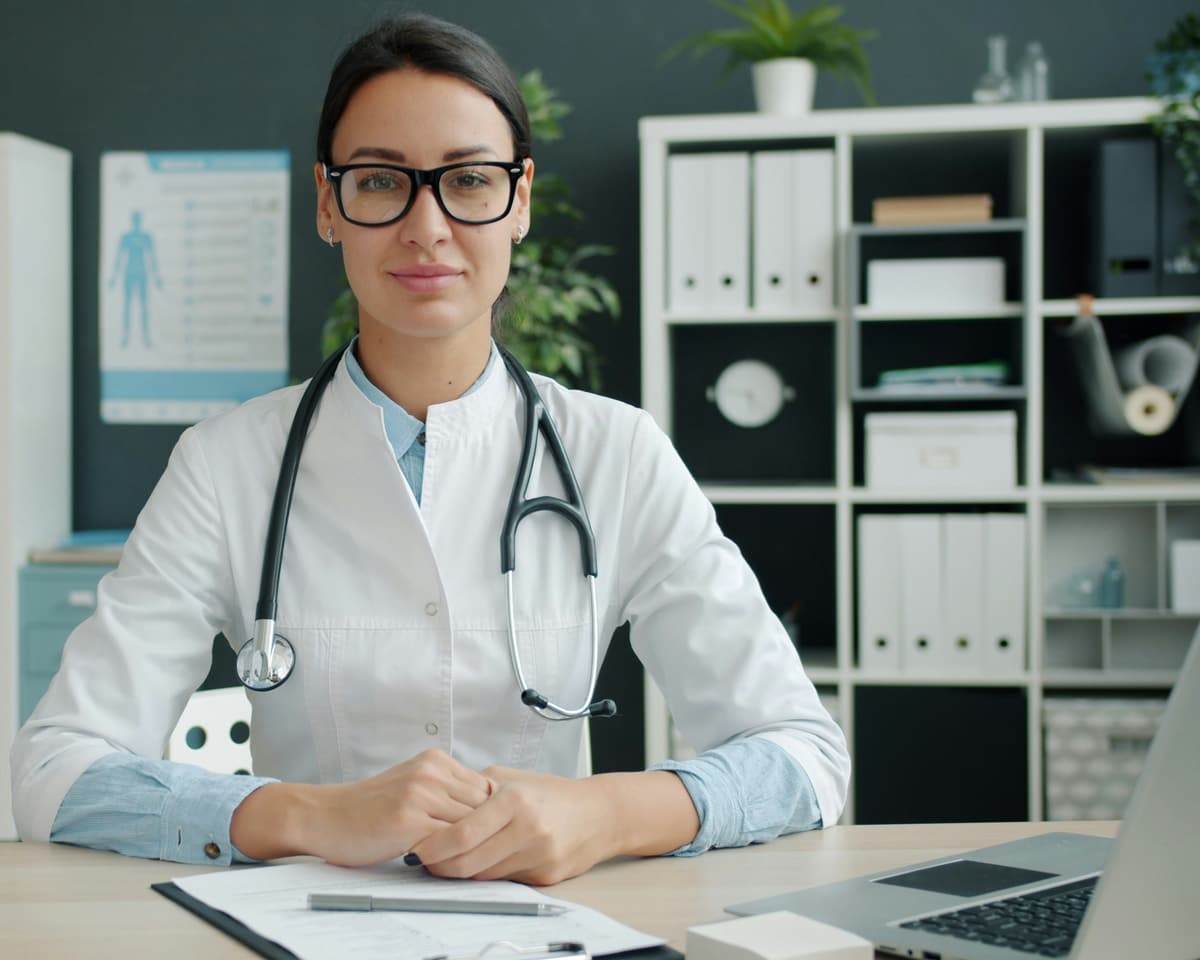 Provider working at her desk