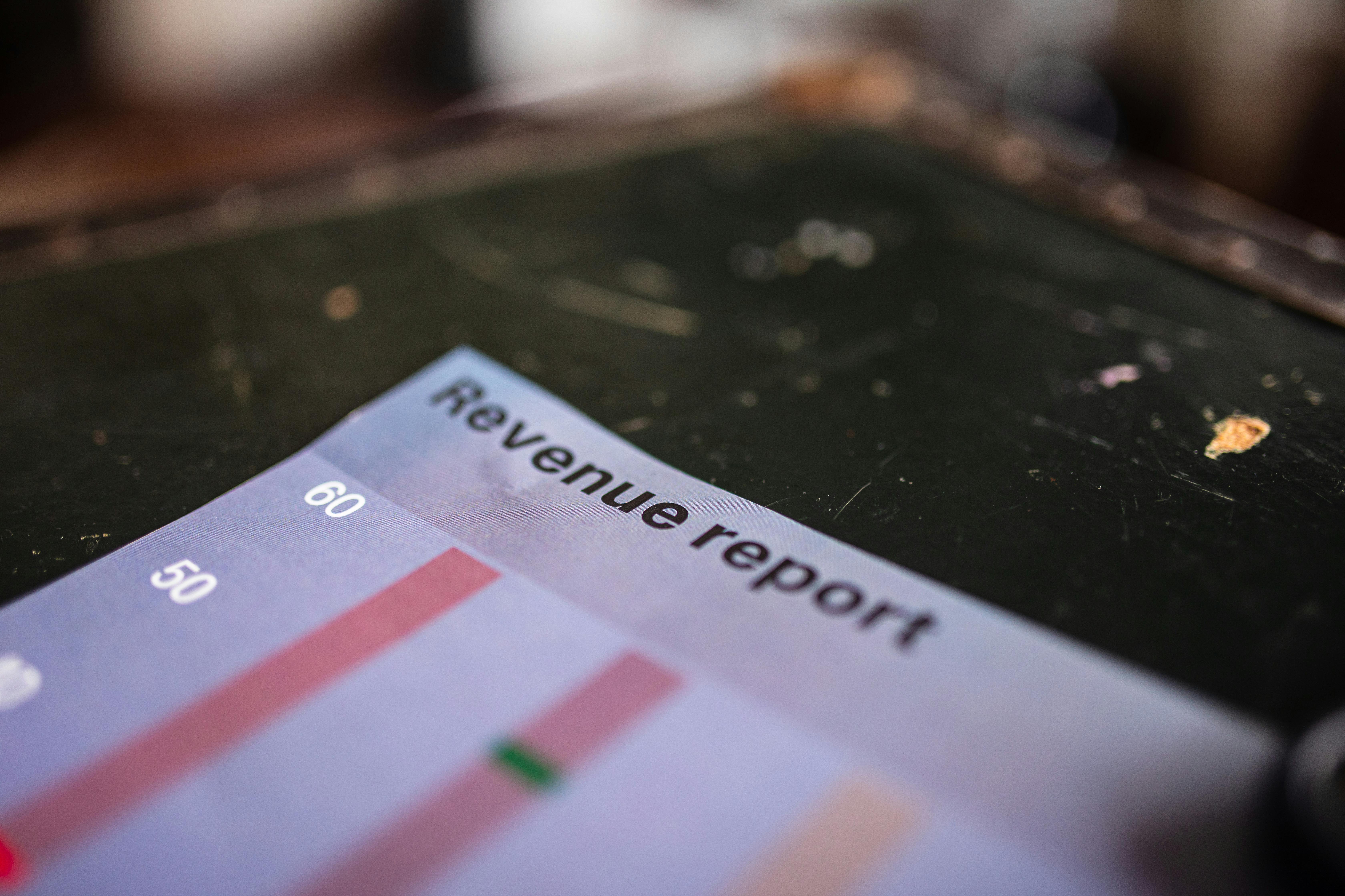 Revenue report bar chart